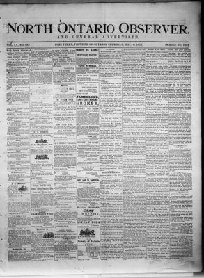 North Ontario Observer (Port Perry), 6 Sep 1877