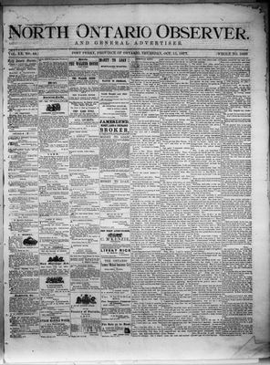 North Ontario Observer (Port Perry), 11 Oct 1877