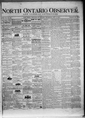 North Ontario Observer (Port Perry), 8 Nov 1877