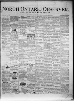 North Ontario Observer (Port Perry), 29 Nov 1877