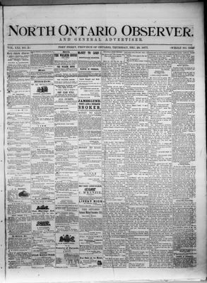 North Ontario Observer (Port Perry), 20 Dec 1877