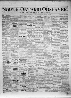 North Ontario Observer (Port Perry), 7 Feb 1878