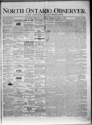 North Ontario Observer (Port Perry), 18 Apr 1878