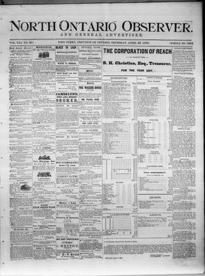 North Ontario Observer (Port Perry), 25 Apr 1878