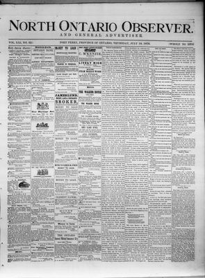 North Ontario Observer (Port Perry), 18 Jul 1878