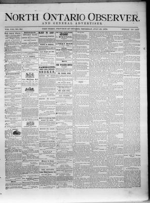 North Ontario Observer (Port Perry), 25 Jul 1878