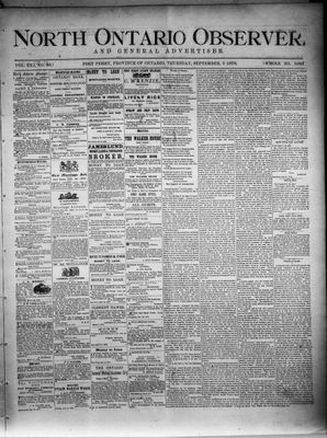 North Ontario Observer (Port Perry), 5 Sep 1878