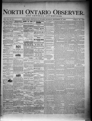 North Ontario Observer (Port Perry), 19 Sep 1878