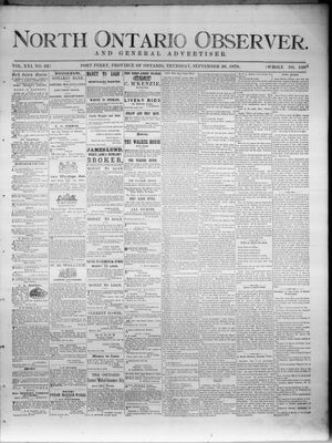 North Ontario Observer (Port Perry), 26 Sep 1878