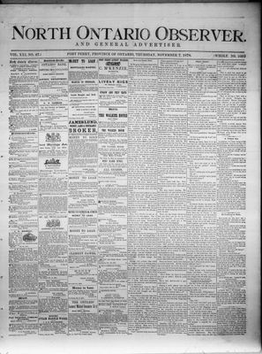 North Ontario Observer (Port Perry), 7 Nov 1878