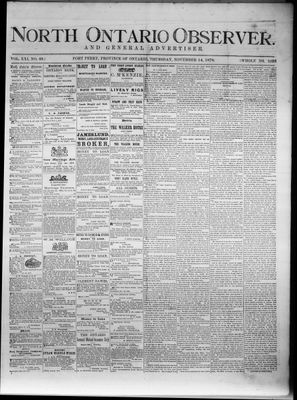 North Ontario Observer (Port Perry), 14 Nov 1878