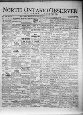 North Ontario Observer (Port Perry), 21 Nov 1878