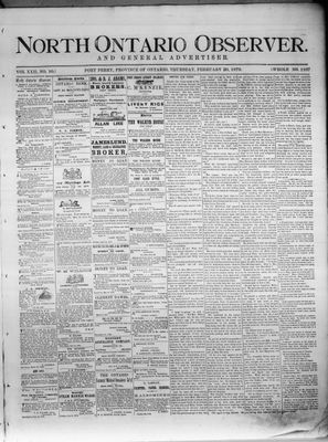 North Ontario Observer (Port Perry), 20 Feb 1879