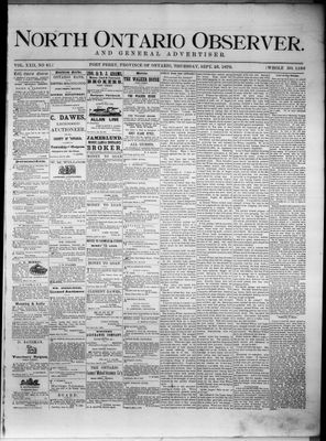 North Ontario Observer (Port Perry), 25 Sep 1879