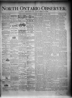 North Ontario Observer (Port Perry), 30 Oct 1879