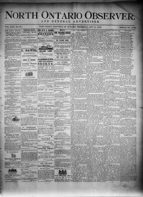 North Ontario Observer (Port Perry), 6 Nov 1879