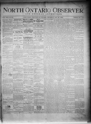 North Ontario Observer (Port Perry), 27 Nov 1879