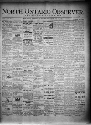 North Ontario Observer (Port Perry), 18 Dec 1879