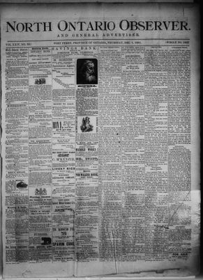 North Ontario Observer (Port Perry), 1 Dec 1881