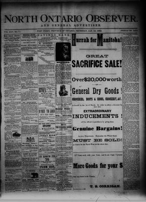 North Ontario Observer (Port Perry), 19 Jan 1882