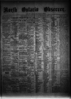 North Ontario Observer (Port Perry), 9 Oct 1884