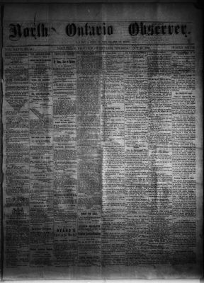 North Ontario Observer (Port Perry), 30 Oct 1884