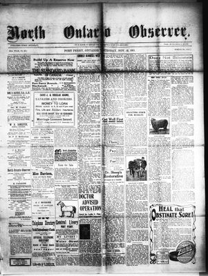 North Ontario Observer (Port Perry), 18 Nov 1909