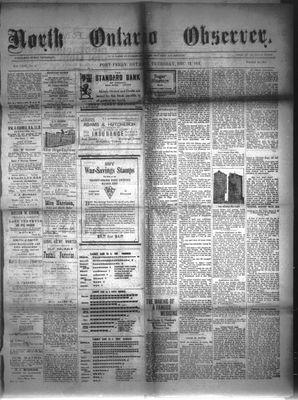 North Ontario Observer (Port Perry), 12 Dec 1918