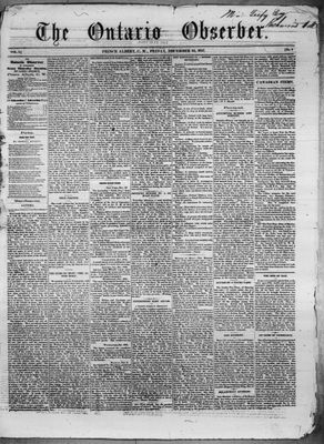 Ontario Observer (1857-1873) (Port Perry), 25 Dec 1857