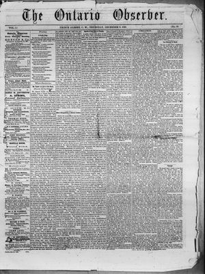 Ontario Observer (Port Perry), 9 Dec 1858