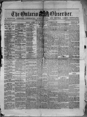 Ontario Observer (Port Perry), 22 Nov 1860