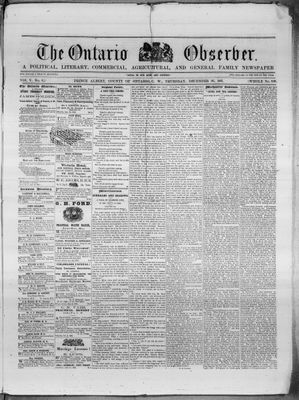 Ontario Observer (Port Perry), 26 Dec 1861