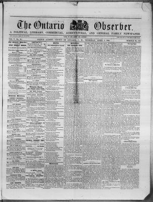 Ontario Observer (Port Perry), 3 Apr 1862