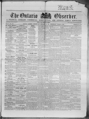 Ontario Observer (Port Perry), 12 Jun 1862