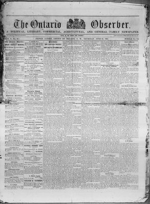 Ontario Observer (Port Perry), 26 Jun 1862