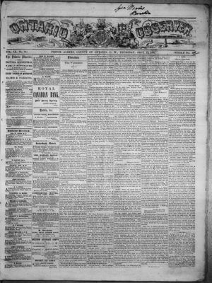 Ontario Observer (Port Perry), 13 Sep 1866