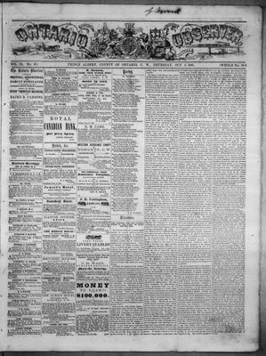 Ontario Observer (Port Perry), 4 Oct 1866