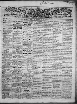 Ontario Observer (Port Perry), 7 Feb 1867