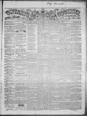 Ontario Observer (Port Perry), 5 Dec 1867