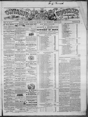 Ontario Observer (Port Perry), 30 Apr 1868