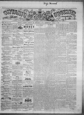 Ontario Observer (Port Perry), 8 Apr 1869