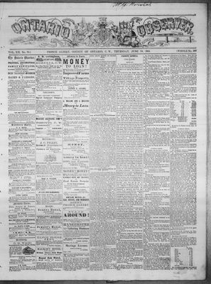 Ontario Observer (Port Perry), 24 Jun 1869