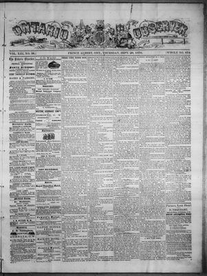 Ontario Observer (Port Perry), 29 Sep 1870