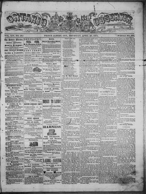 Ontario Observer (Port Perry), 20 Apr 1871