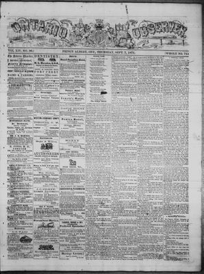 Ontario Observer (Port Perry), 7 Sep 1871