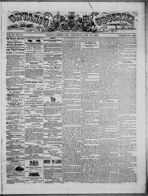 Ontario Observer (Port Perry), 15 Feb 1872