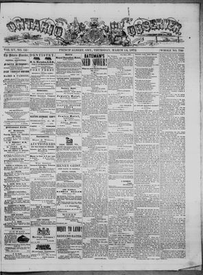 Ontario Observer (Port Perry), 14 Mar 1872