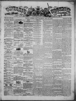 Ontario Observer (Port Perry), 16 May 1872