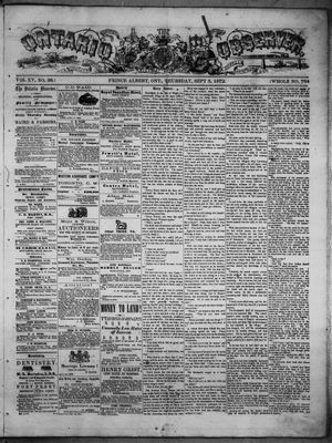 Ontario Observer (Port Perry), 5 Sep 1872