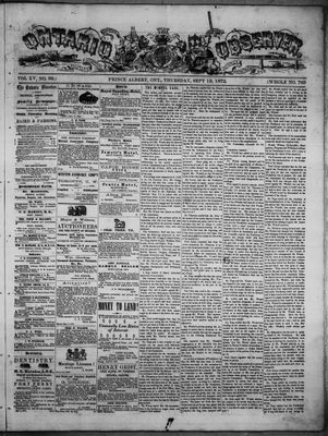 Ontario Observer (Port Perry), 12 Sep 1872